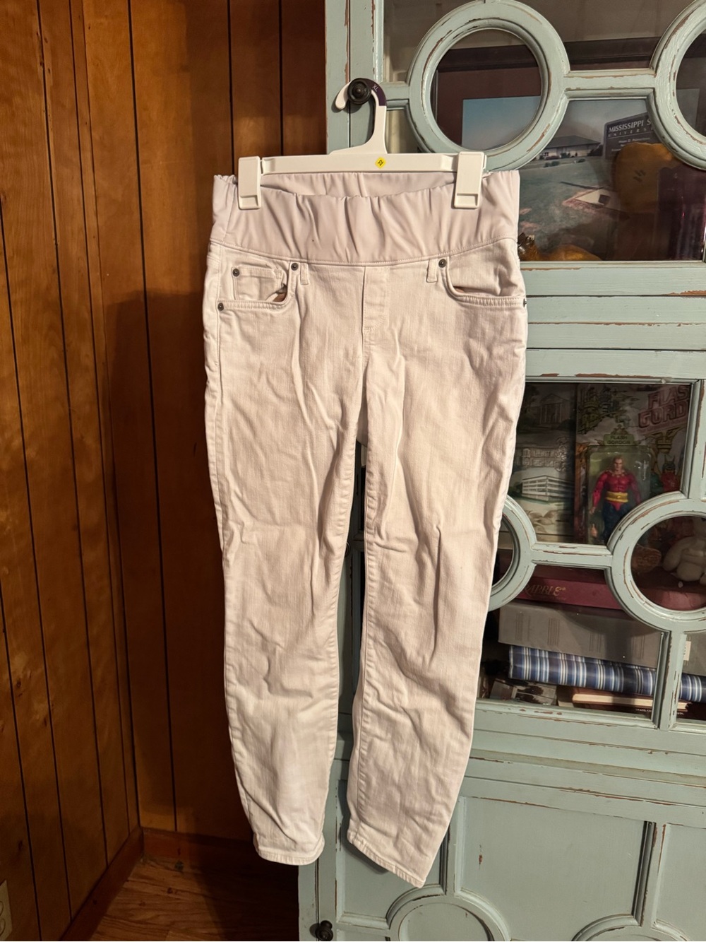 Maternity Gap Size 4 Reg Cream True Skinny Ankle Jeans B1